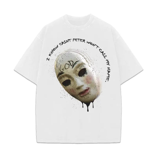 The Purge Mask I Know Saint Peter Won't Call My Name Unisex Graphic T-Shirt Crewneck Cotton