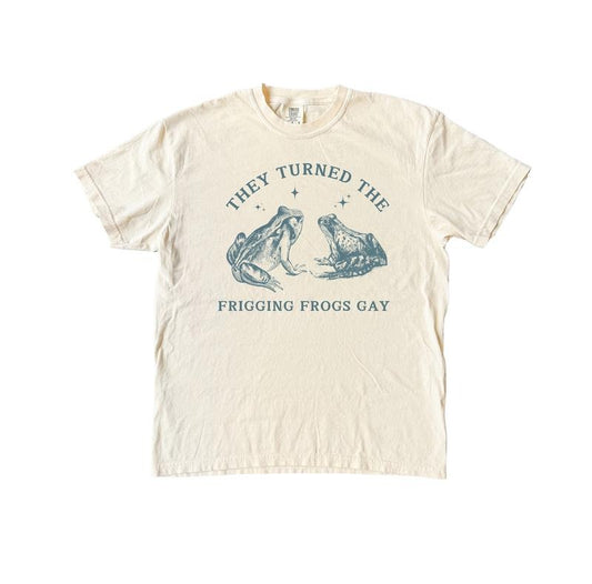 They Turned The Frogs Gay T-Shirt, Funny Frogs Vintage Graphic Tee, Comfort Colors Vintage Shirt, Funny Meme Shirts
