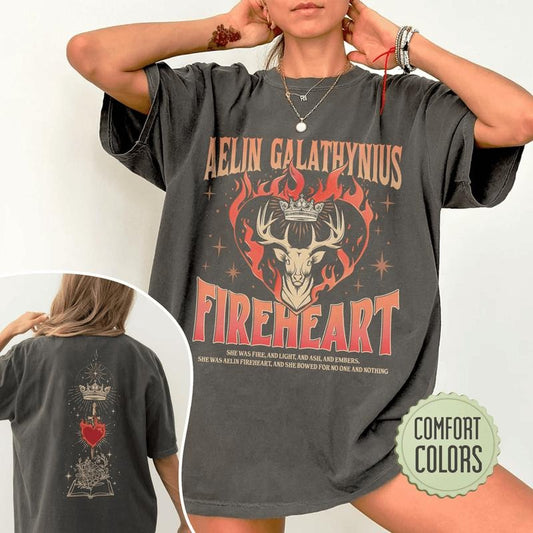 Throne Of Glass Fan Comfort Colors Shirt Aelin Galathynius Shirts Fireheart Aelin Kingsflame The Thirteen Gift For  Book Lover