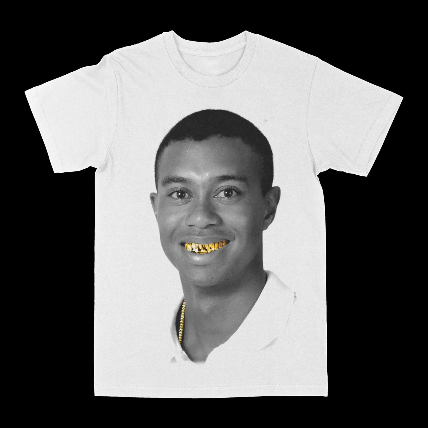 Tiger Woods "Gold Grill" Graphic Tee Style001