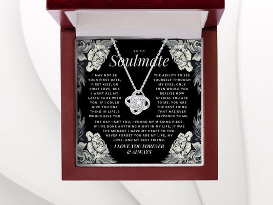 To My Soulmate Necklace, Love Necklace Gifts For Her, Wife, Girlfriend Gift Ideas, Soulmate Necklace Gift For Her, Love Necklace With Message Card, Gift For Women, Necklace With Gift Box, Valentine Gifts, Necklace Box, Gifts For Valentines Day Vday