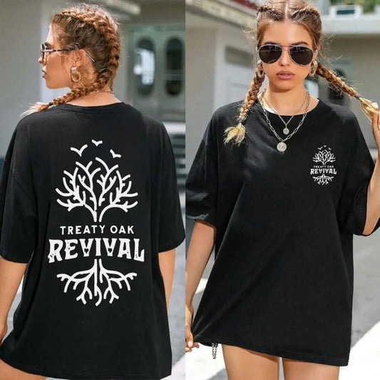 Treaty Oak Revival T-shirt Hoodie Unisex Classic Style Sweatshirt Tee Retro Funny Party Hoodie for Women Gift Cotton Sweatshirt Tops Classic Hoodie