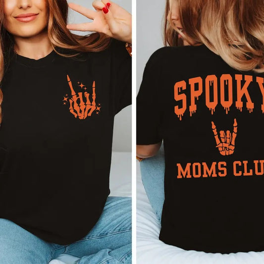 Trendy 'spooky Moms Club' Shirt - Women's T-shirt - Halloween Shirts - Retro Inspired Tee - Fall Shirtsstyle{n002}2