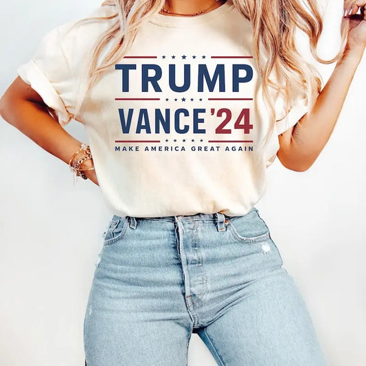 Trummp Vance 2024 TShirt, Trummp Shirt, Make America Great Again Shirt, Graphic Printed Unisex Classic Comfort Cotton TShirt in all sizes and colors for Men and Women, Gift For Her, Classic Cotton Shirt