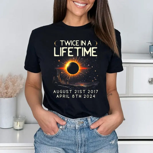 Twice In A Lifetime Solar Eclipse Shirt, Solar Eclipse 2024 Shirt, Solar Eclipse Astronomy Shirt, Eclipse Event Shirt