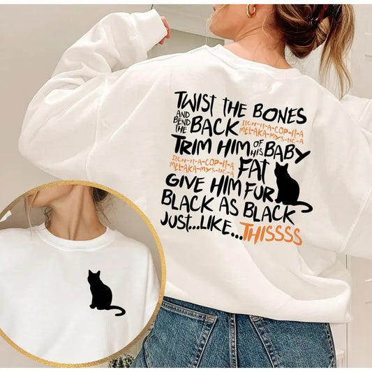 Twist The Bones Sweatshirt, Black Cat Sweatshirt, Halloween Crewneck, Halloween Cat Hoodie, Funny Halloween Gift