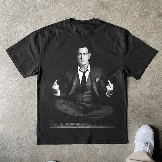 'UNCLE CHARLIE' HEAVYWEIGHT BLACK T-SHIRT