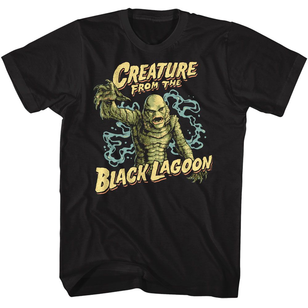 Universal Monsters - Black Lagoon Creature - American Classics - Solid Black Adult Short Sleeve T-Shirt