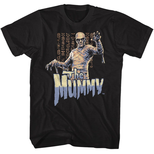 Universal Monsters - The Mummy - American Classics - Solid Black Adult Short Sleeve T-Shirt
