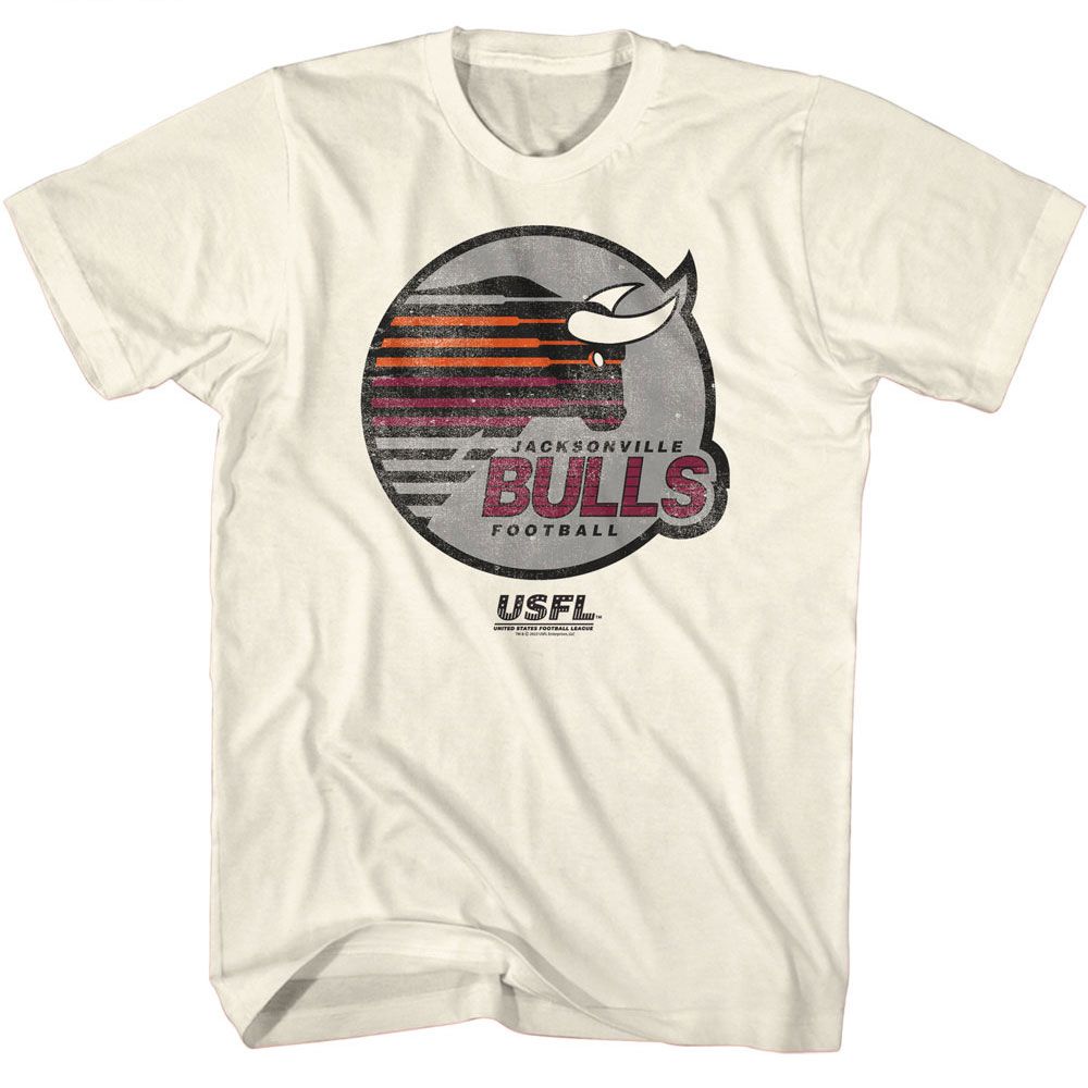 USFL - Bulls - American Classics - Solid Off-White Adult Short Sleeve T-Shirt