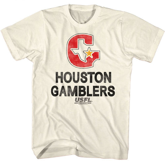 USFL - Houston - American Classics - Solid Off-White Adult Short Sleeve T-Shirt