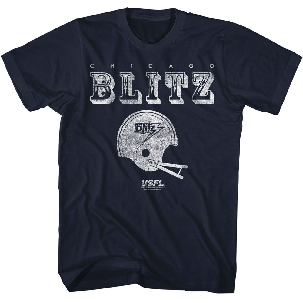 USFL - Blitz 3 - American Classics - Solid Blue Adult Short Sleeve T-Shirt
