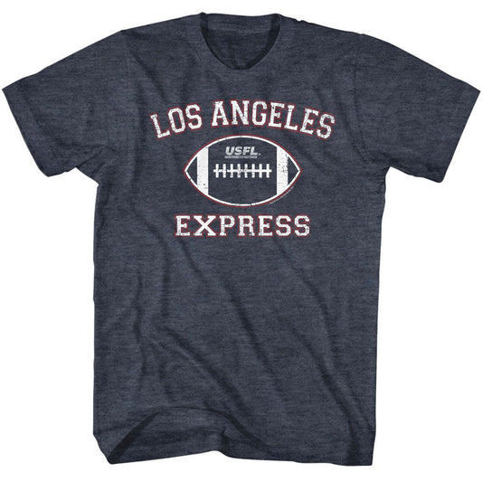 USFL - LA Express - American Classics - Heather Blue Adult Short Sleeve T-Shirt