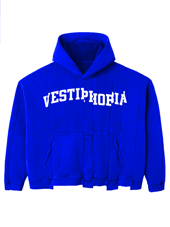 â˜… LIMITED â˜… Vestiphobia Uneven Cut Boxy Hoodie Streetwear Vintage Y2K Fashion