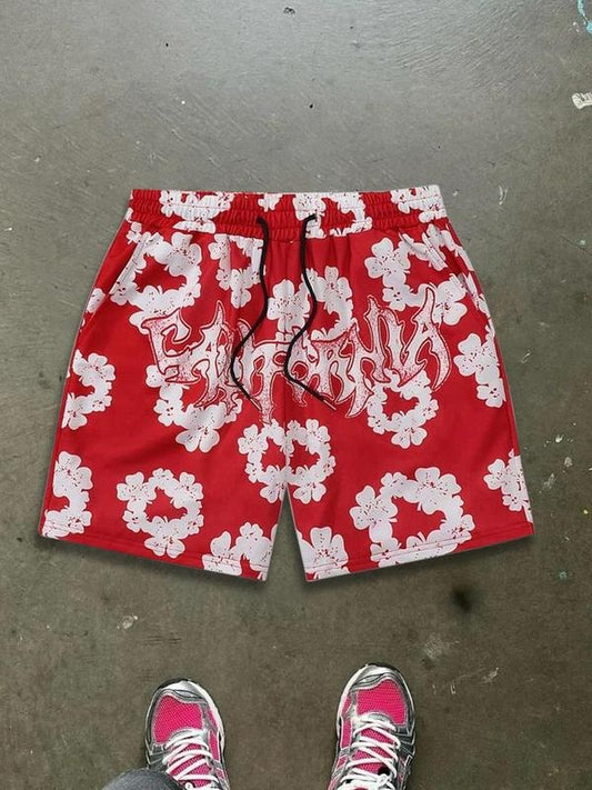 Unisex Men's Floral Print Boxer Briefs, Regular Fit Casual Comfy Breathable Shorts for Daily Wear, Men's Underwear for Summer
