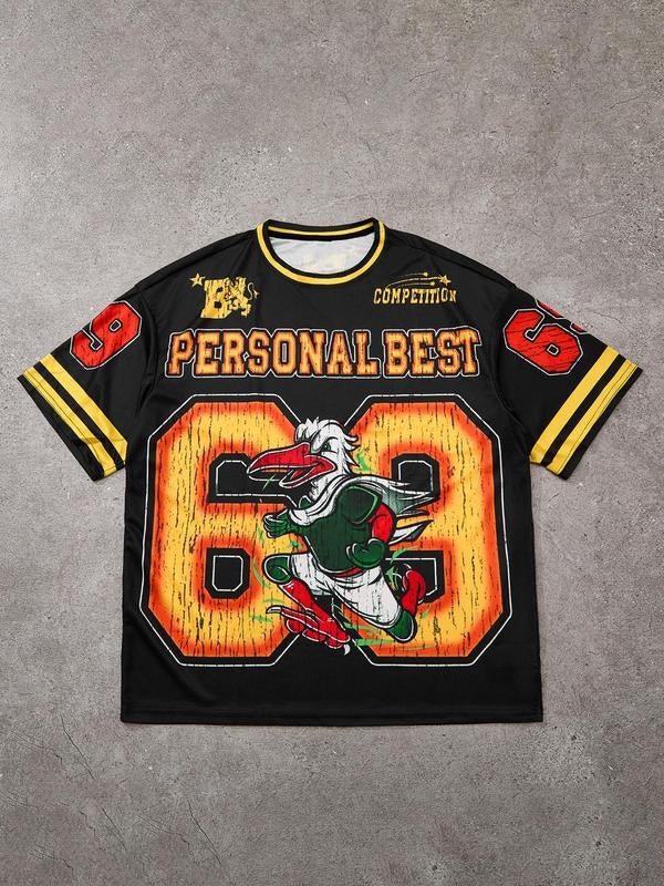 Unisex Men's Graphic Print Round Neck Tee, Regular Fit Casual Fashion Short Sleeve T-shirt for Daily Wear, Men's Top for Summer, Tropical