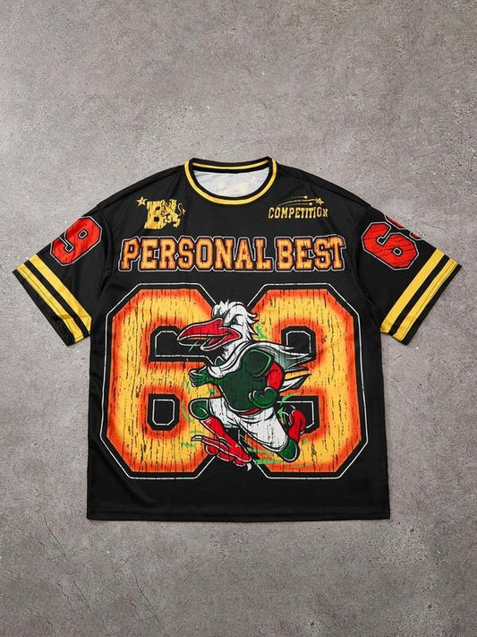 Unisex Men's Graphic Print Round Neck Tee, Regular Fit Casual Fashion Short Sleeve T-shirt for Daily Wear, Men's Top for Summer, Tropical
