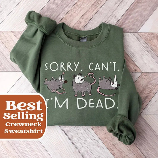 Unisex Possum Sweatshirt For Opossum Lover Funny Shirt Cotton Menswear Sweater Hoodie