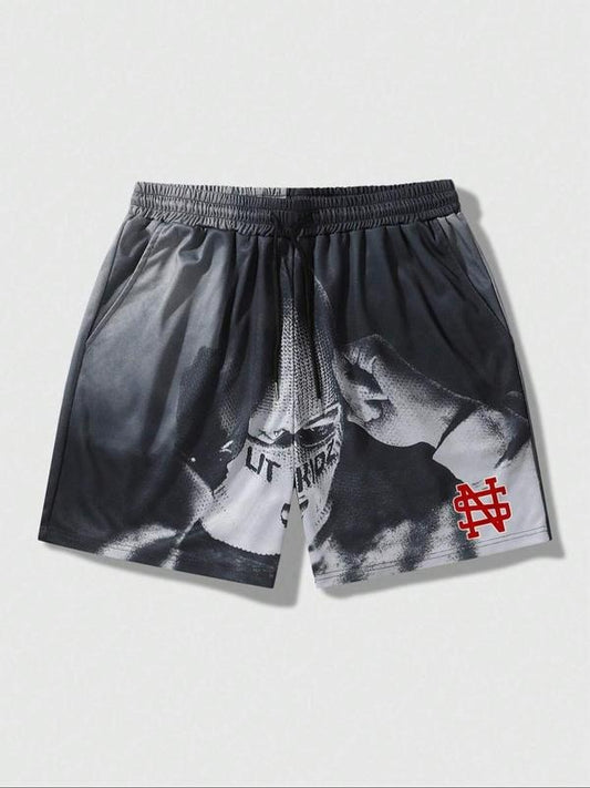 Unisex's Letter & Boxing Print Boxer Briefs, Regular Fit Casual Street Short-leg Short-leg Shorts for Daily Wear, Unisex's Bottoms for Summer