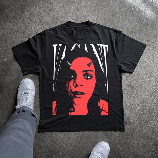 'VACANT' HEAVYWEIGHT BLACK T-SHIRT