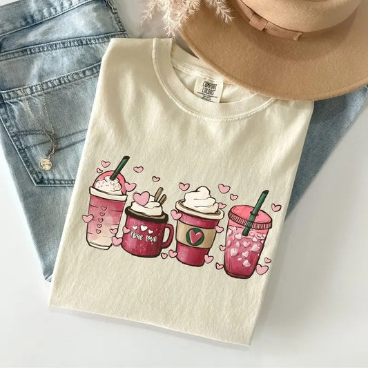 Valentine Coffee True Love Comfort Colors T-shirt, Coffee Shirt, Valentine Coffee Shirt, Valentines Tee Cotton Fashion