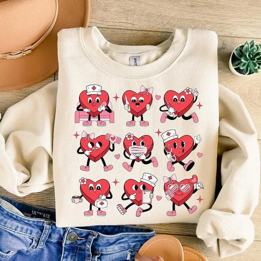 Valentine Nurse Sweatshirt Cupids Favorite Nurse , Funny Valentine , Retro Valentine , Nurse Valentines  , Valentines Day