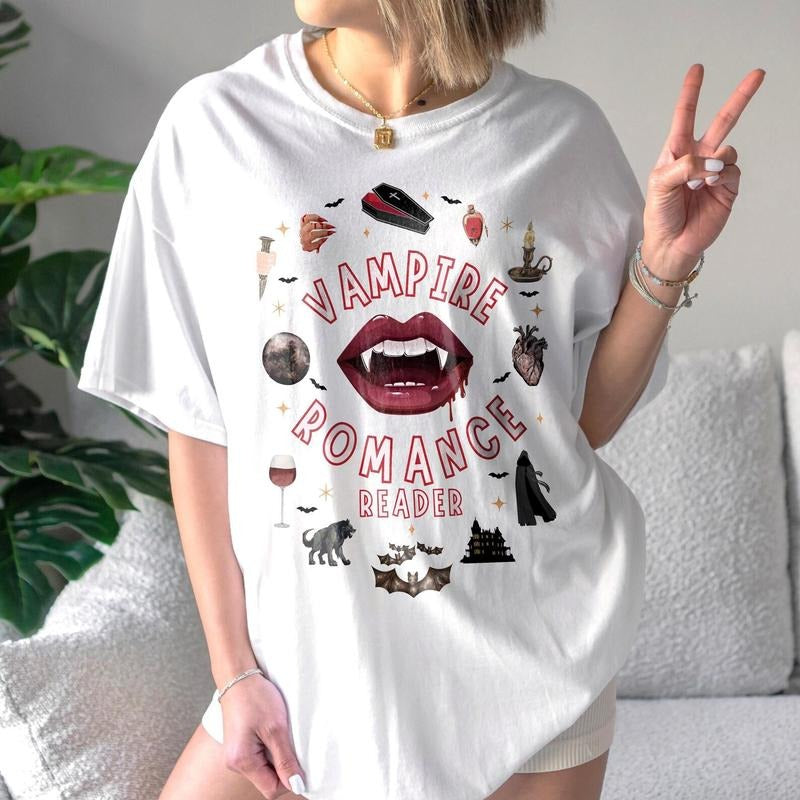 Vampire Shirt, Romance Book Lover Shirt, Gift For Women, Dark Romance, Dark Academia, Booktok Bookish Club Bookworm Reader