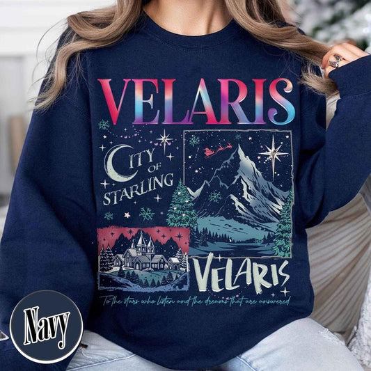 Velaris City Starlight Sweatshirt, Velaris City Shirt, Bookish Gift, Acotar Book Club, Booked for Christmas Acotar, Velaris the Night Court Acotar