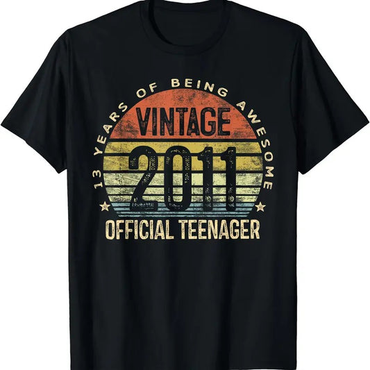 Vintage 2011 Official Teenager 13th Birthday Gifts 13 Yr Old T-Shirt, Sweatshirt, Hoodie