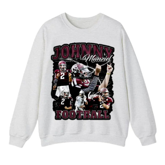 Vintage 90s Graphic Style Johnny Manziel T-shirt Johnny Manziel Tee Retro Johnny Manziel Sweatshirt Football T-shirt, Sweatshirt  Classic Cotton