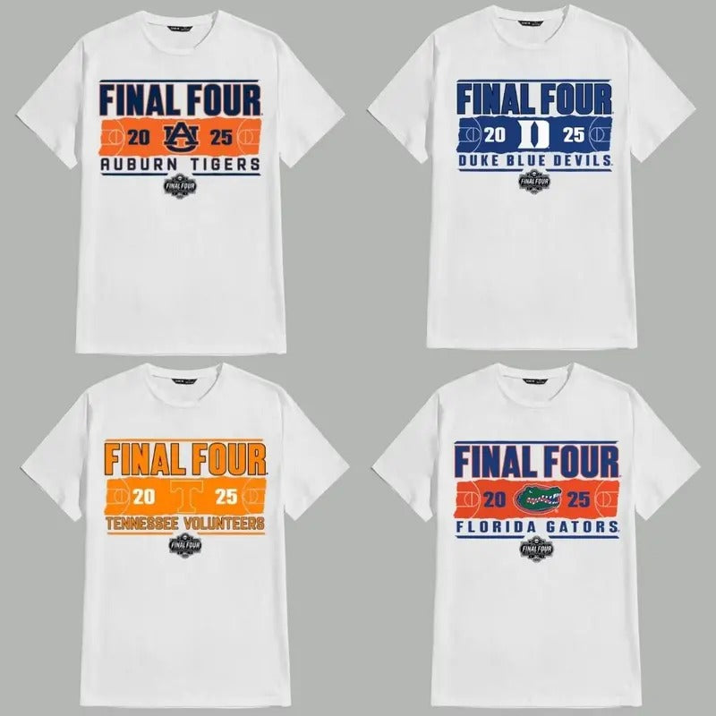 Vintage All Team Football Final Four 2025 T-Shirt Unisex Classic Crew Neck Throwback College Football Pullover 100% Cotton