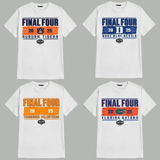 Vintage All Team Football Final Four 2025 T-Shirt Unisex Classic Crew Neck Throwback College Football Pullover 100% Cotton