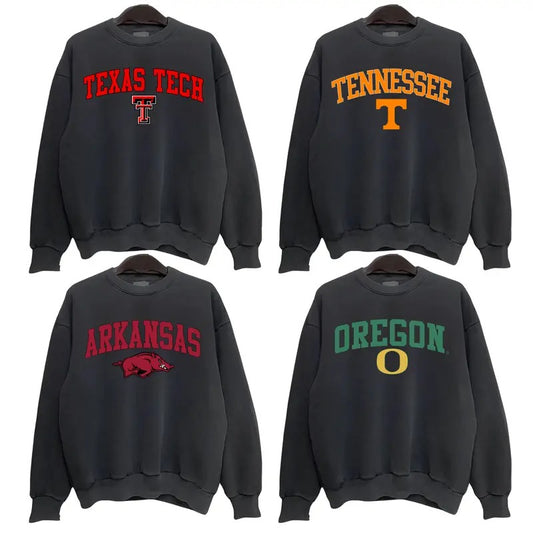 Vintage All Team NCAA Football Sweatshirt, Football Game Day Sweatshirt, Sport Team Black Color Gift for Men and Women