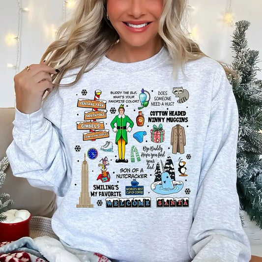 Vintage Elf Christmas Movie Sweatshirt, Xmas Classic Movie 90s Shirt, Elf Christmas Sweater, Christmas Elf Shirt, Christmas Movie Shirt, Elf Christmas Sweater
