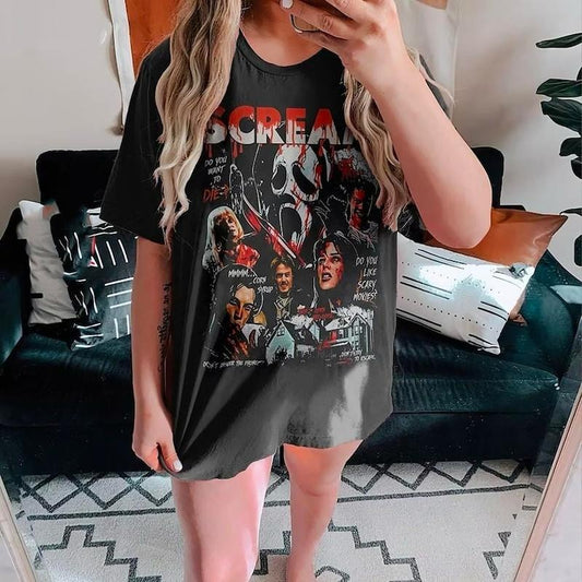 Vintage Ghostface Shirt, 90s Scary Movie T-Shirt, Retro Halloween Sweatshirt, Ghost T-Shirt, Vintage Halloween Movie Character Tee