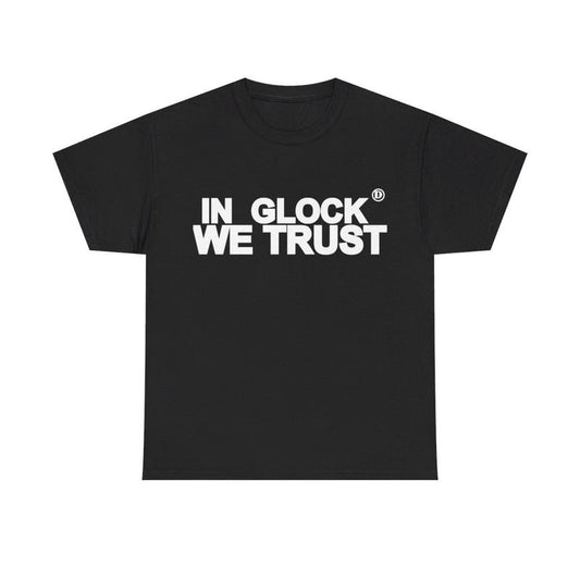 Vintage In Glock We Trust Y2k 90s Hip-Hop Vibes Heavy Cotton Graphic T-Shirt Tshirt Shirt HipHop Rap Tee Casual Classic Menswear Retro Top Comfy Streetwear