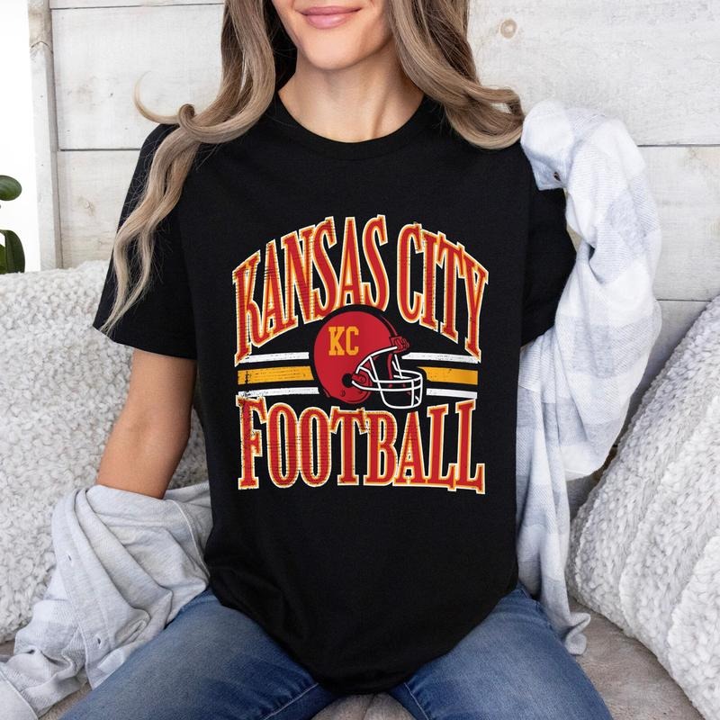 Vintage KC Football T Shirt, Game Day Apparel, Football Fans Top, Chiieefs Merch, Unisex Short Sleeve Tee Shirt, Casual Clothing