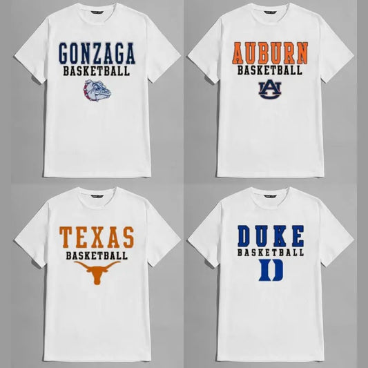 Vintage NCAA College Basketball T-Shirt Classic Unisex Streetwear Tee 100% Cotton Graphic Crew Neck Short Sleeve Fitted Machine Washable