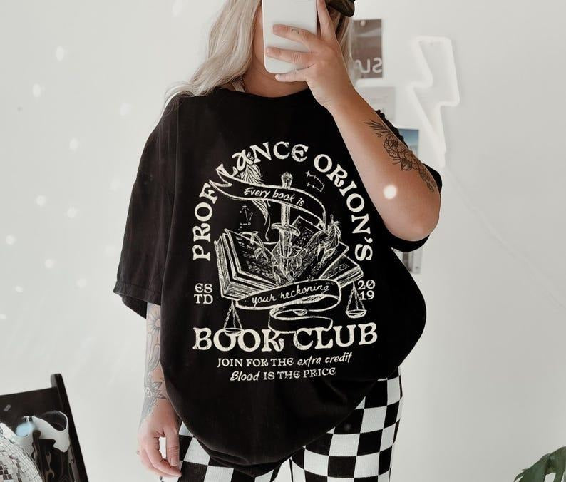 Vintage Prof Orion's Book Club Shirt LICENSED Zodiac Academy Merch Lance Orion Dark Academia Shirt Dark Romance Romantasy Book Lover Gift