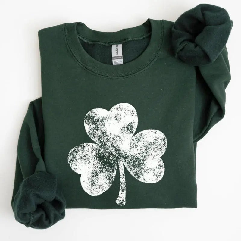 Vintage Shamrock, St Patrick's Day Sweatshirt T-shirt Hoodie Womenswear Cotton Fit Tops