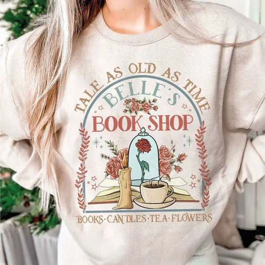 Vintage Tale As Old As Time Shirt, Beauty n The Beast Shirt, Beauty Belle Tshirt, princess reads book