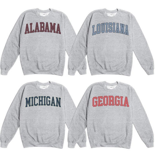 Vintage Varsity College Sweatshirt, Ash Grey Sport Sweatshirt, Gifts For Football Fan, NCAA football men's  sweatshirts vintage  clothing graphic  hoodies