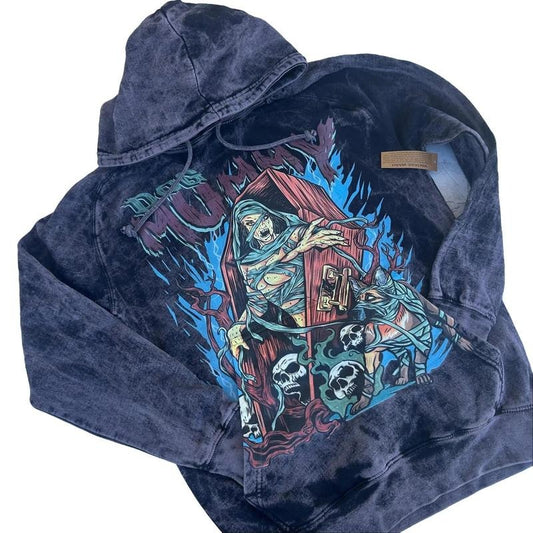 Vintage Washed Hoodie - Dog Mummy, Dog Lovers, Gift for Dog Mom, Halloween Hoodie