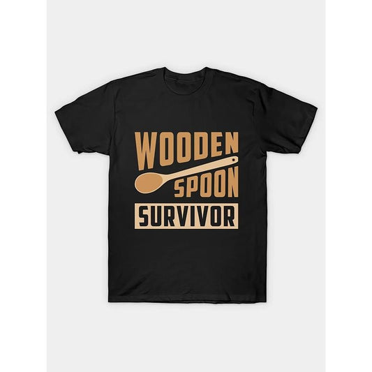 Vintage Wooden Spoon Survivor Tee - Soft Crew Neck, Breathable, Comfy, Relaxed Fit, Spring Summer Fashion Top for Men - Unique Gift Idea for Holiday Leisure Vacation Made in USA