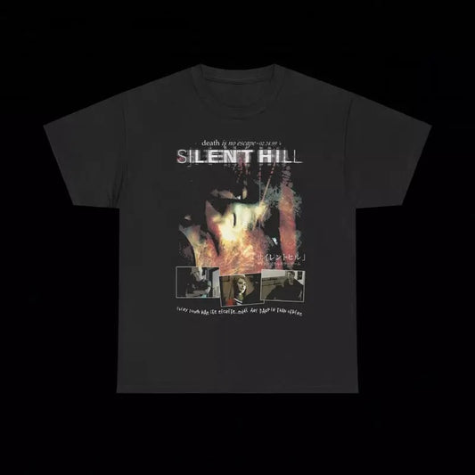 Vintage Y2K Silent Hill Death Is No Escape T Shirt grunge y2k emo goth affliction tapout - Graphic Shirt - Vintage