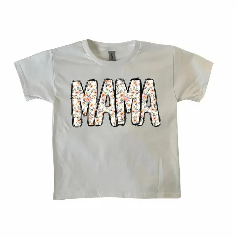 Vintage floral Mama Baby Tee, Mama Strong Woman Baby Tee, gift for mothers day, Mama tee Graphic