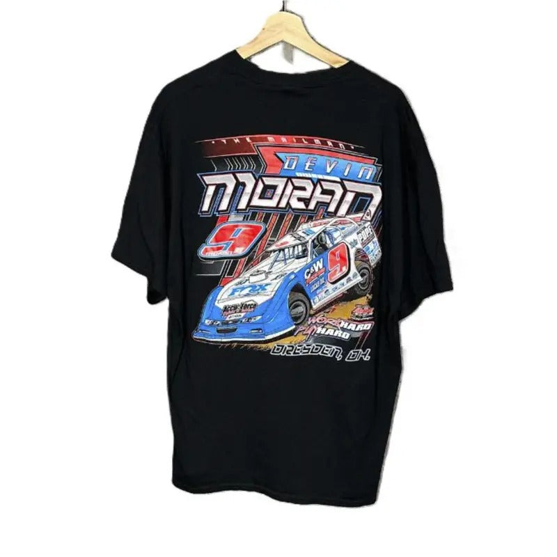 VintageY2K 2010s Devin Moran Late Model Dirt Track Racing Graphic T-Shirt- Vintage y2k tshirt Menswear Top