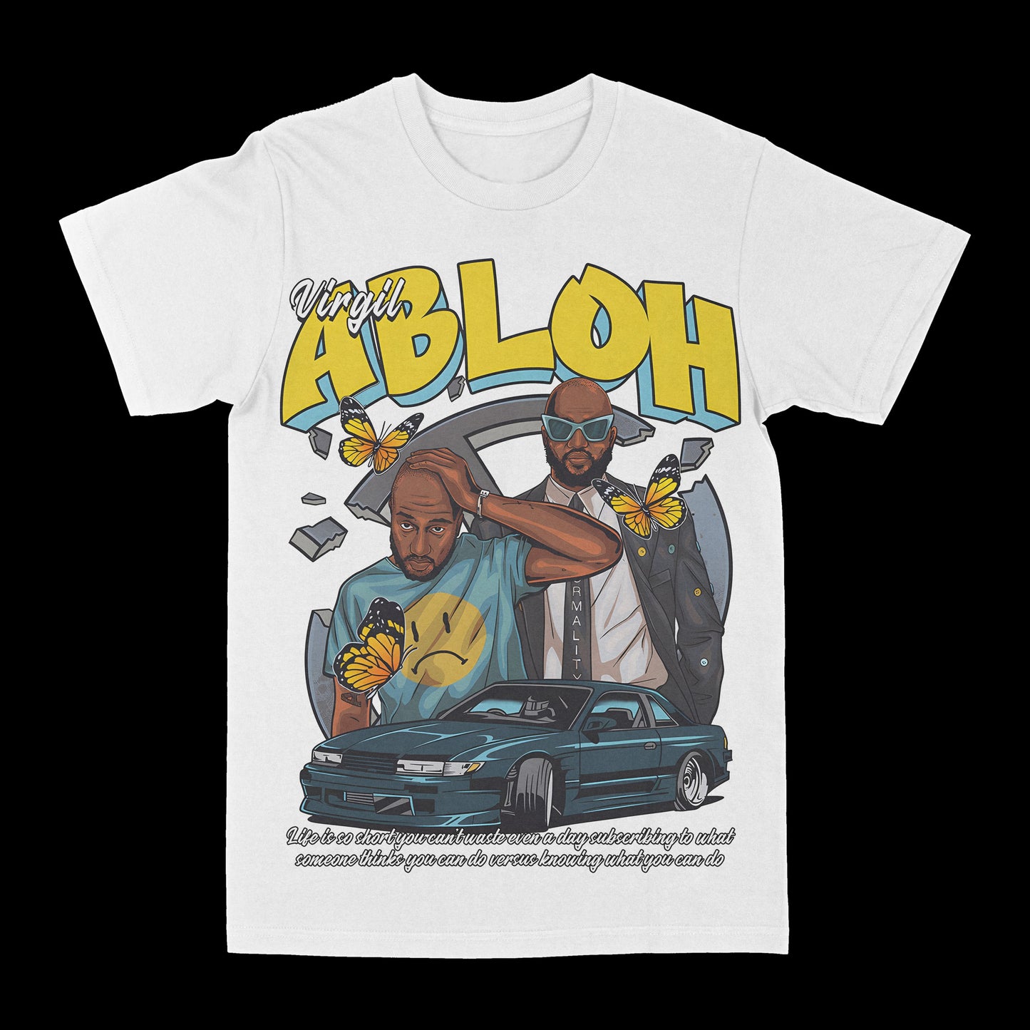 Virgil Abloh "Wasted Days" Graphic Tee Style001