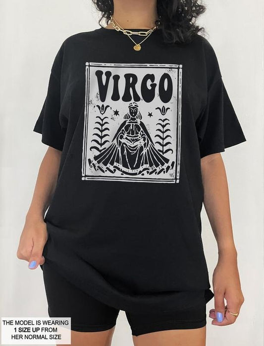 Virgo Shirt Zodiac tee Virgo Birthday Gift Astrology Clothing Trendy Vintage tshirt Indie Cothes Aesthetic Alt Clothing Tarot Card