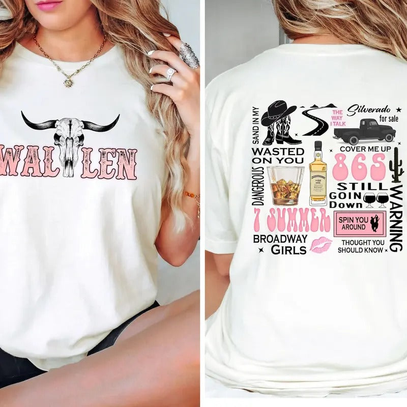 Wallen Country Music Shirt, Concert Tee, Cowgirl Shirts, Vintage Gift for Her, Band Shirt, Cool Women Band Tee